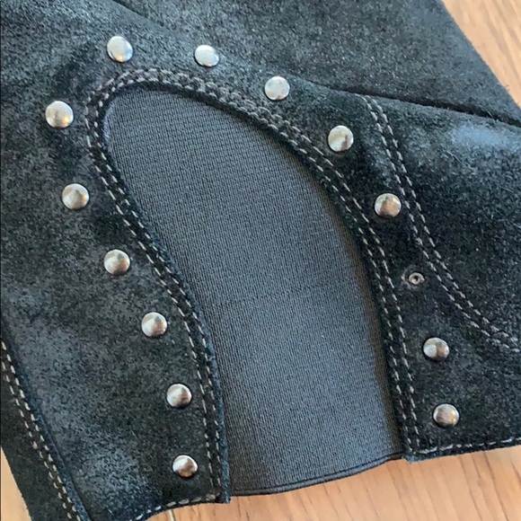 💕HP💕Joes jeans black suede open toe wedges - Picture 7 of 16